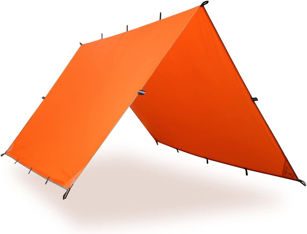 72 hour premium bug out bag, orange 10’ x 10’ Tarp