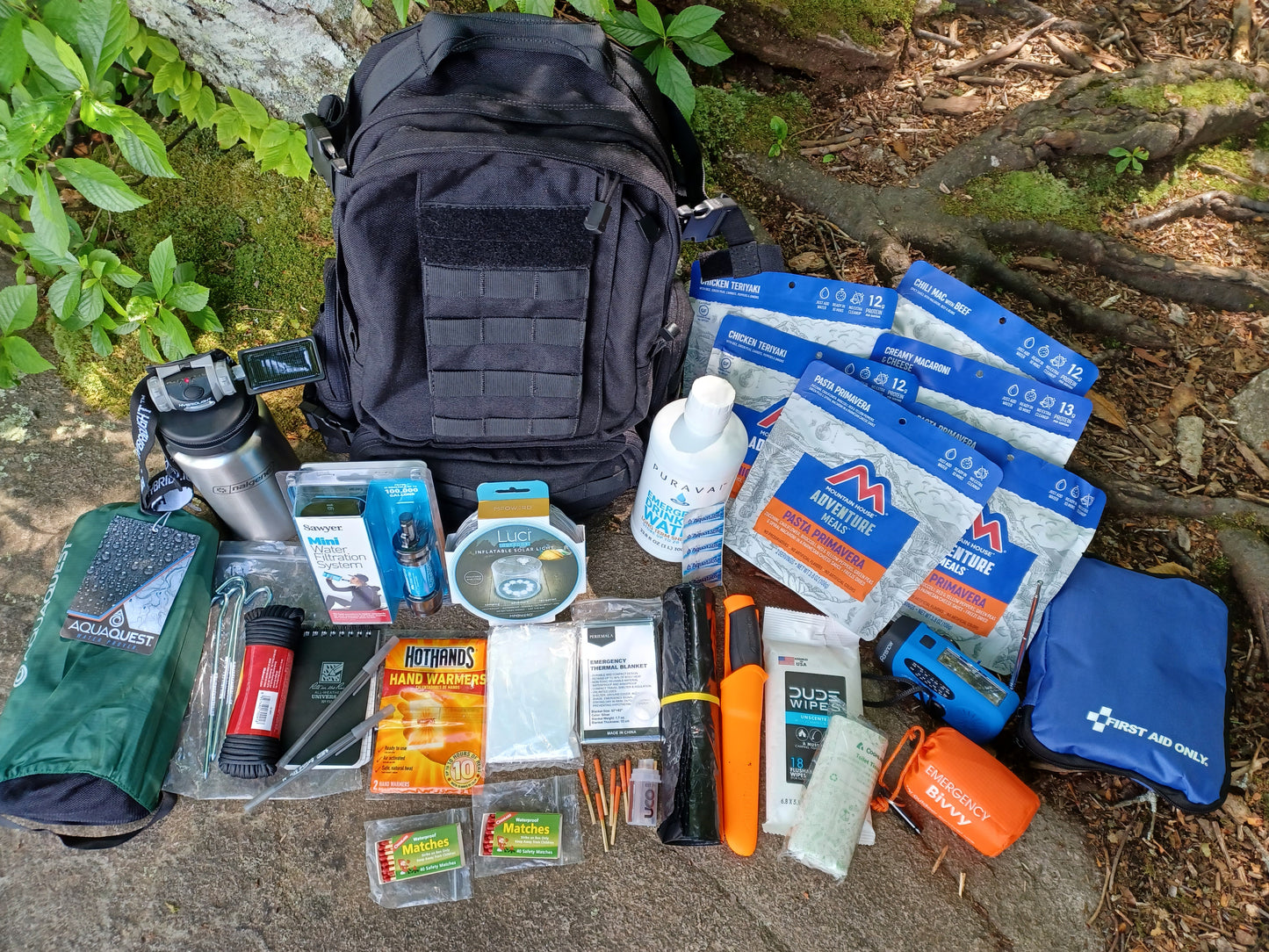 72 hour premium bug out bag, Forester Green 10’ x 10’ Tarp