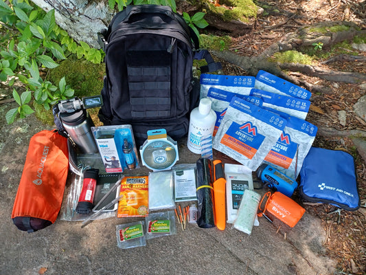72 hour premium bug out bag, orange 10’ x 10’ Tarp