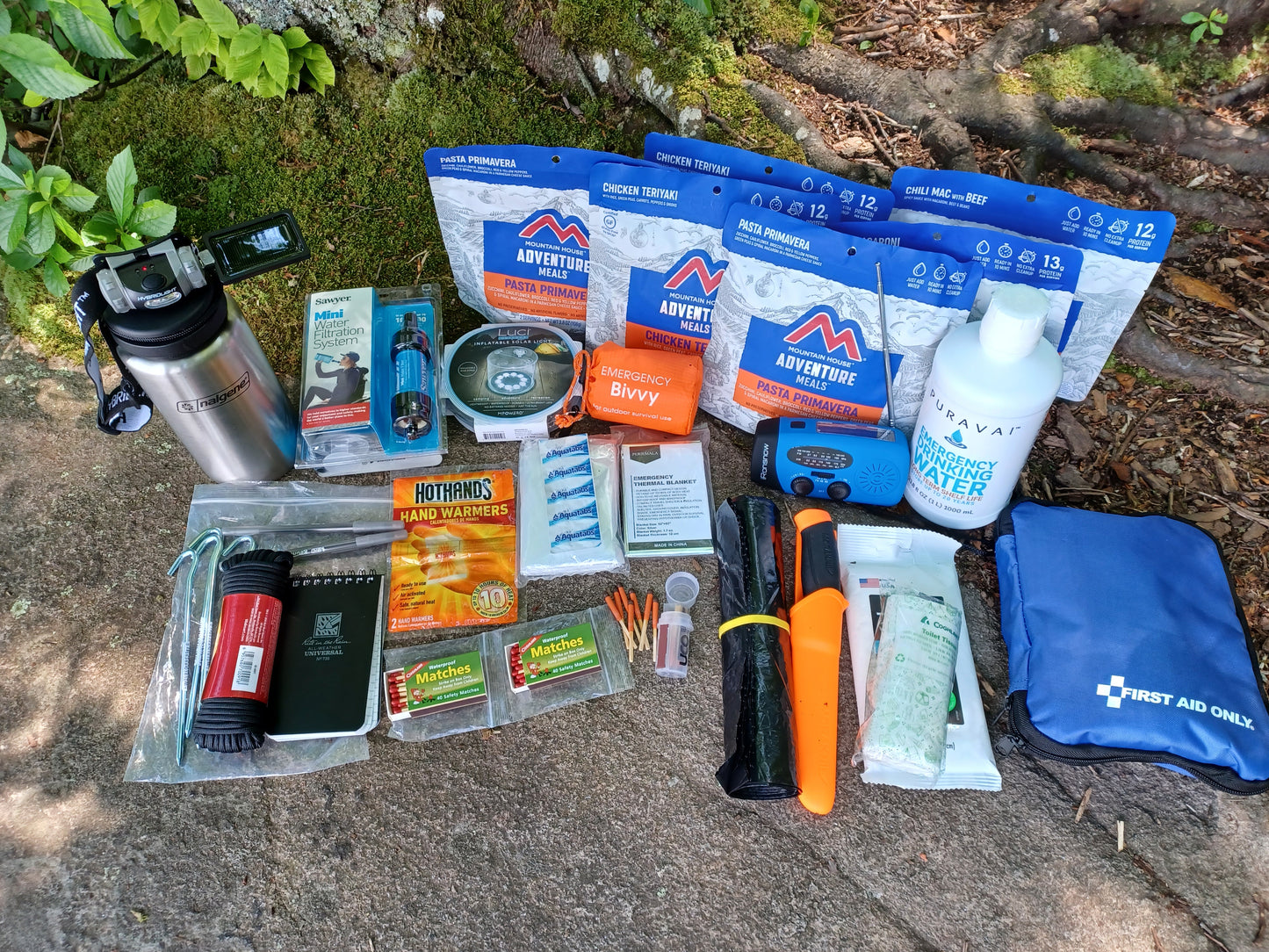 72 hour premium bug out bag, orange 10’ x 10’ Tarp