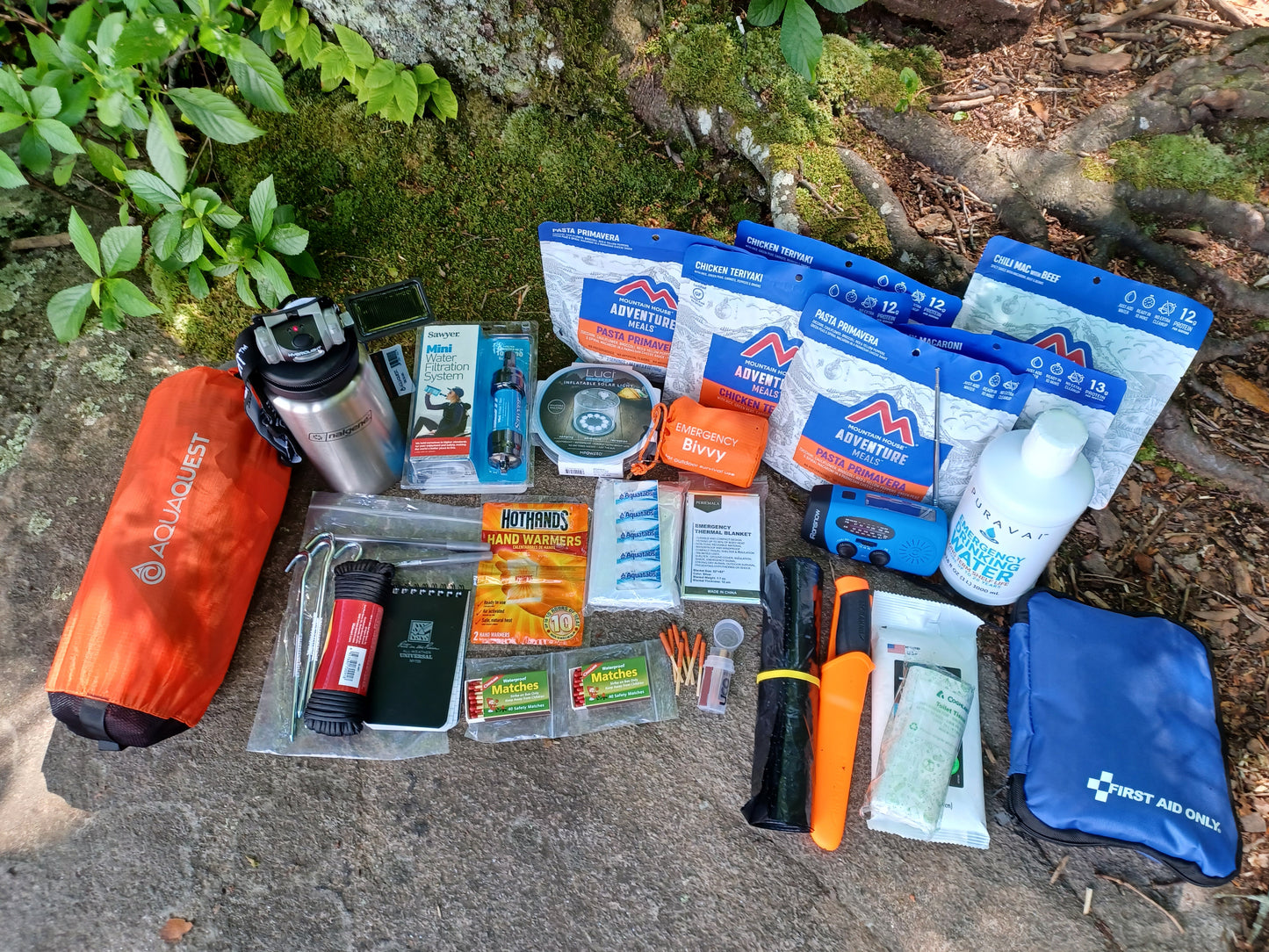 72 hour premium bug out bag, orange 10’ x 10’ Tarp